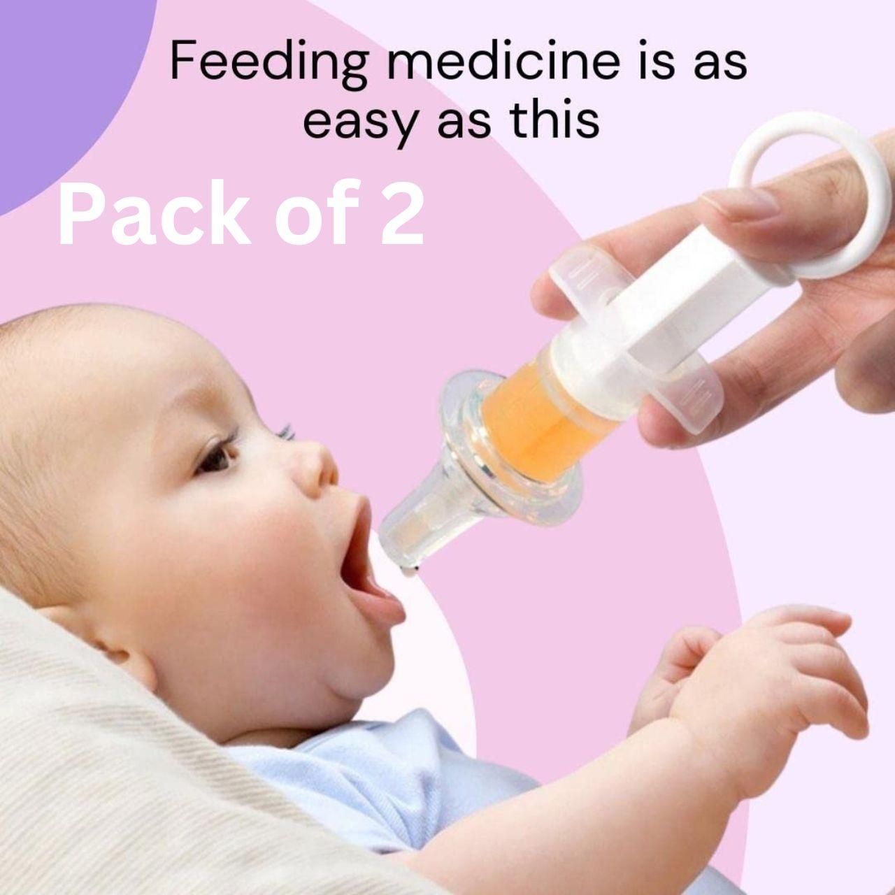 Baby Needle Feeder Medicine Dropper with Measurement Cap (Pack Of 2)