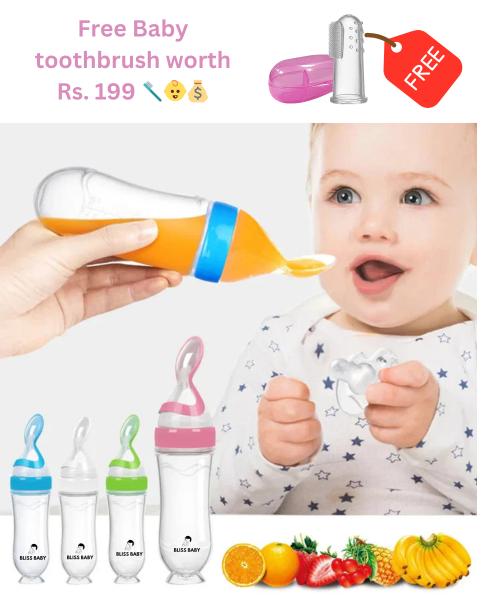 BLISS BABY® | Silicone Easy Squeezy Baby Food Feeder | Feeding Spoon