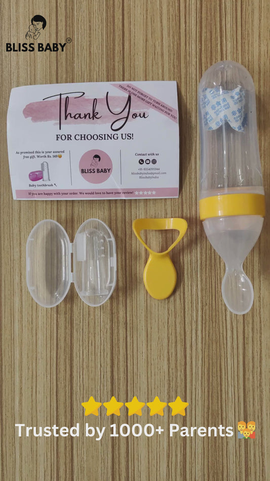 BLISS BABY® | Silicone Easy Squeezy Baby Food Feeder | Feeding Spoon